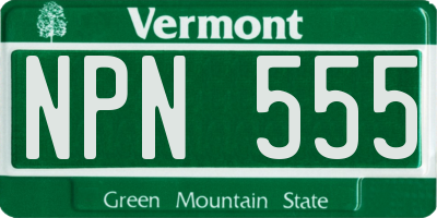 VT license plate NPN555