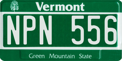 VT license plate NPN556