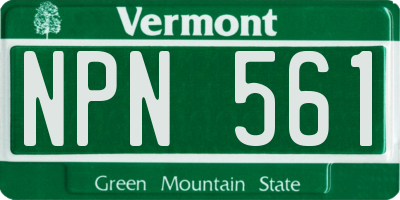 VT license plate NPN561