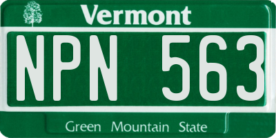 VT license plate NPN563