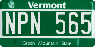 VT license plate NPN565
