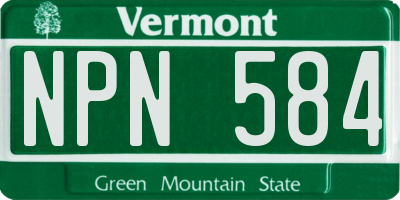 VT license plate NPN584