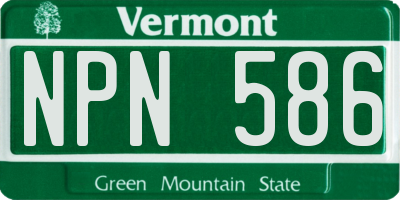 VT license plate NPN586