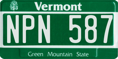 VT license plate NPN587