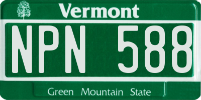 VT license plate NPN588