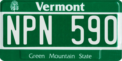 VT license plate NPN590