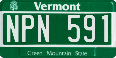 VT license plate NPN591
