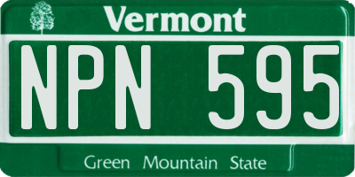 VT license plate NPN595
