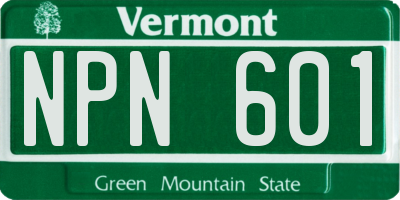 VT license plate NPN601