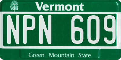 VT license plate NPN609