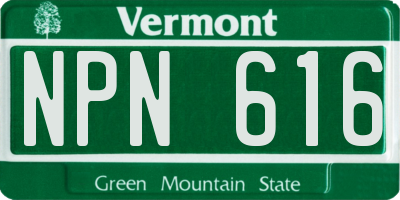 VT license plate NPN616
