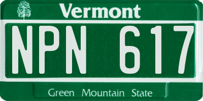 VT license plate NPN617