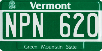 VT license plate NPN620