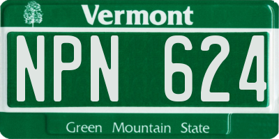 VT license plate NPN624