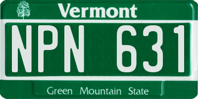 VT license plate NPN631