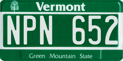 VT license plate NPN652