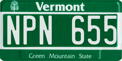 VT license plate NPN655