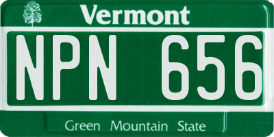VT license plate NPN656