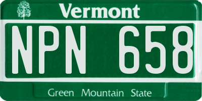 VT license plate NPN658