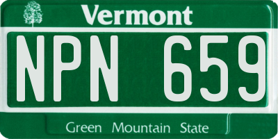 VT license plate NPN659