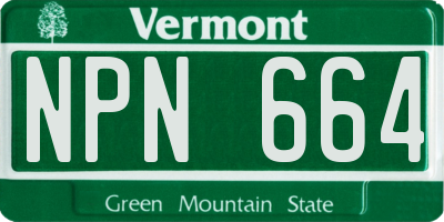 VT license plate NPN664