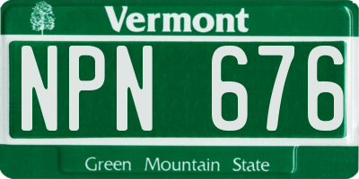 VT license plate NPN676
