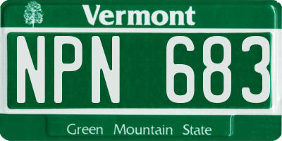 VT license plate NPN683