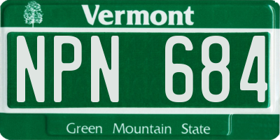 VT license plate NPN684