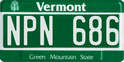 VT license plate NPN686