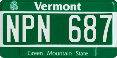 VT license plate NPN687