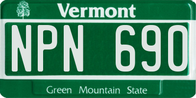 VT license plate NPN690