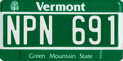 VT license plate NPN691