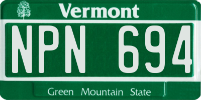 VT license plate NPN694