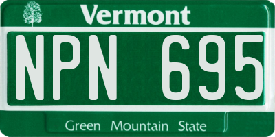 VT license plate NPN695