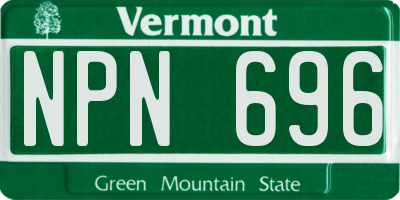 VT license plate NPN696