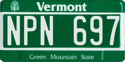 VT license plate NPN697