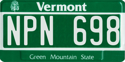 VT license plate NPN698