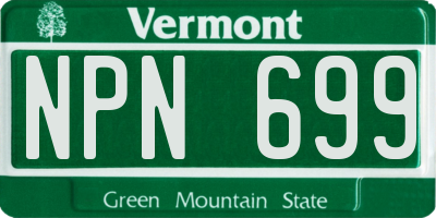 VT license plate NPN699