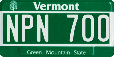VT license plate NPN700