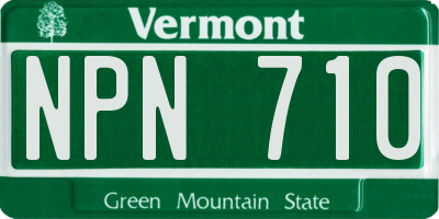 VT license plate NPN710