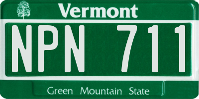 VT license plate NPN711