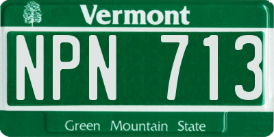 VT license plate NPN713