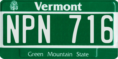 VT license plate NPN716