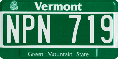 VT license plate NPN719