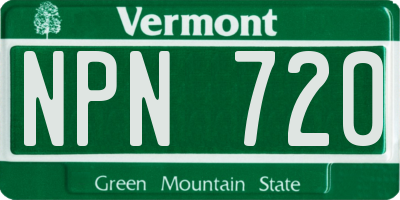 VT license plate NPN720
