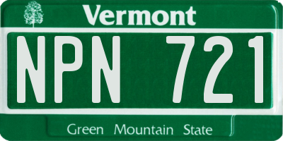 VT license plate NPN721