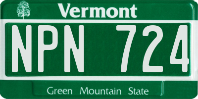 VT license plate NPN724