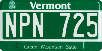 VT license plate NPN725