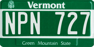 VT license plate NPN727