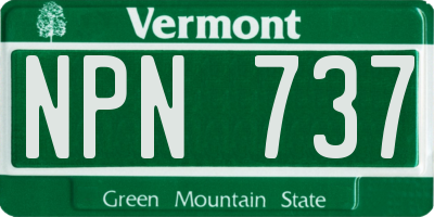 VT license plate NPN737
